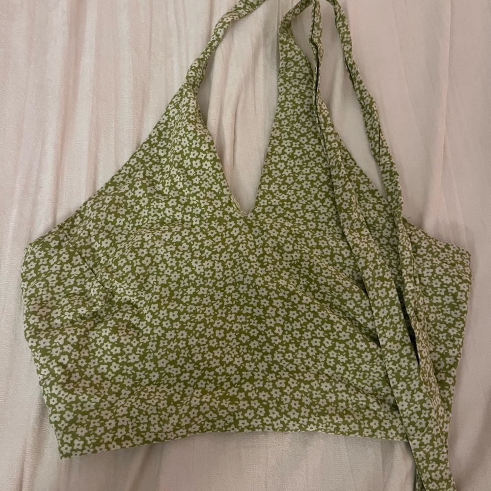 Billabong Olive Floral Crop Top